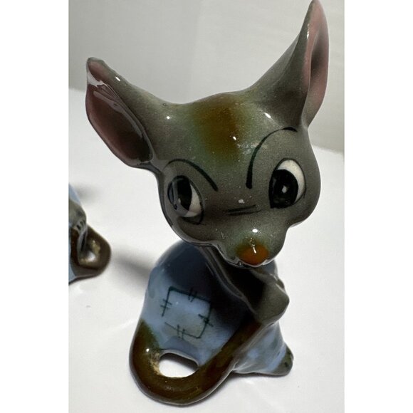 Mice Mouse Set Adorable Vintage Anthropomorphic Collectible Kitschy Blue Pants - Picture 5 of 8